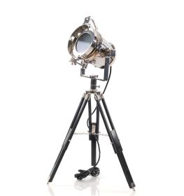 Silver Metal Tripod Floor Lamp With Metal Shade