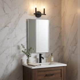 7" Black Metal Vanity Flush Mounted Sconce
