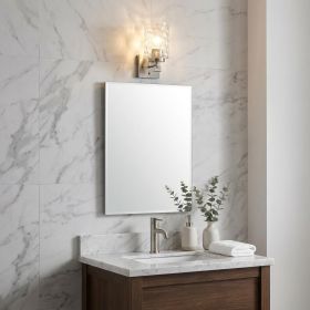10" Silver And Clear Metal Vanity Flush Mounted Sconce