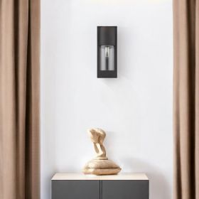 16" Metal and Glass Flush Mounted Sconce