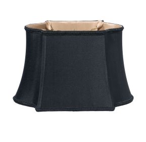 Black Shantung Silk Oval Lamp Shade