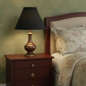 Black Shantung Silk Cone Lamp Shade