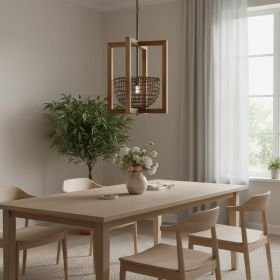 Brown Single Metal Dimmable Ceiling Light With Brown Shades