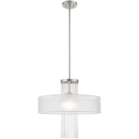 Nickel And Clear Metal Dimmable Chandelier With Shades