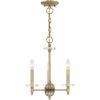 Antiqued Brass And Clear Three Light Metal Dimmable Chandelier With Shades
