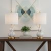 Set of Two 21" Gold Gourd Desk Lamps With Drum Shades