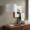 31" White Novelty Table Lamp With Drum Shade