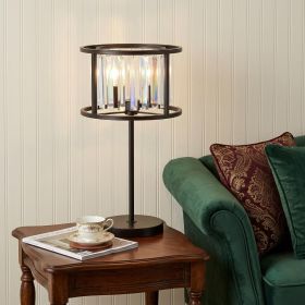 22" Antiqued Bronze Novelty Table Lamp LED With Globe Shade