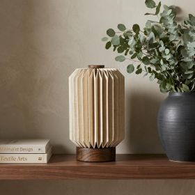 9" Natural Geometric Table Lamp LED With Cylinder Shade