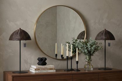 Set of Two 13" Black Novelty USB Table Lamps With Globe Shades
