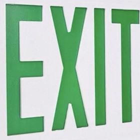 19" Green Double Sided Emergency Exit Combo Sign With Lights