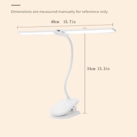 1pc Rechargeable USB Plug-in Clip Table Lamp; Double Heads Dimmable Eye Protection LED Lighting Table Lamp; Children Student Study Night Light Re