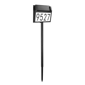 VEVOR Solar Address Sign, 3 Colors House Numbers for Outsides, Waterproof Illuminated LED Address Plaques with Stakes