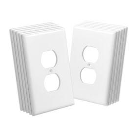 VEVOR 1-Gang Duplex Outlet Covers, 10 Pack Standard Size Wall Outlet Cover, Unbreakable and Impact-Resistant Polycarbonate Thermoplastic