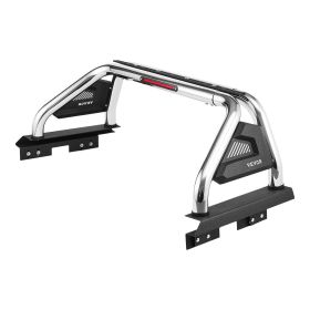 VEVOR Truck Bed Roll Bar, Universal Adjustable Sport Bar Chase Rack Compatible with Full-Size & Mid-Size Pickup, With LED Brake Light