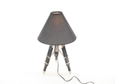 26" Black Tripod Lamp With Empire Shade