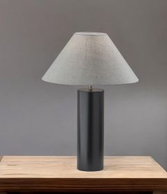 Canopy Black Wood Block Table Lamp