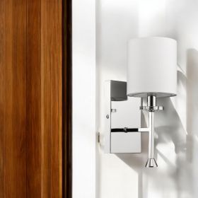 12" Silver And White Metal Flush Mounted Sconce