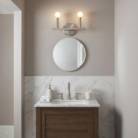 7" Silver Metal Vanity Flush Mounted Sconce