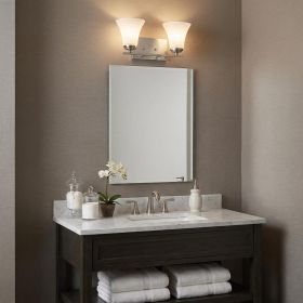 8" Silver And White Metal and Glass Vanity Flush Mounted Sconce