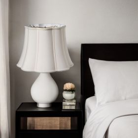 12" Cream Melon Scallop Shantung Lampshade