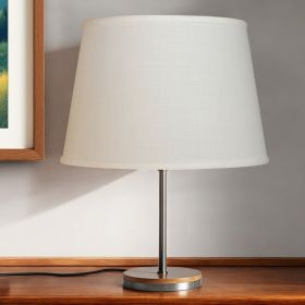 16" White Rounded Empire Slanted Linen Lampshade