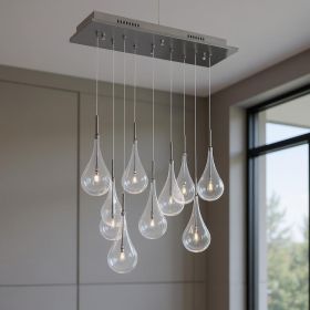 Silver And Clear Bulb Multi Light Transparent Metal Dimmable Smart Enabled Chandelier With Clear Shades