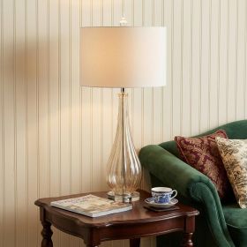 33" Clear Urn Buffet Lamp With Drum Shade