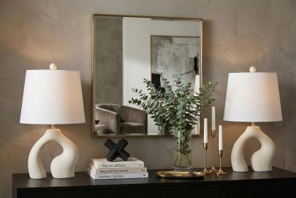 Set of Two 19" Clear Novelty Table Lamps LED With Empire Shades