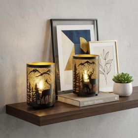 7" Brown Novelty Desk Lamp With Cylinder Shade