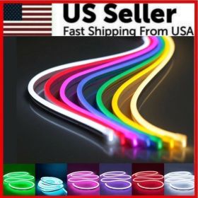 1M 2M 12V Flexible Sign Neon Lights Silicone Tube LED Strip Waterproof USA (Option: Hot Pink-2M)