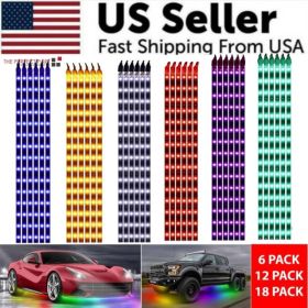 Lot Waterproof 12'' 15 DC 12V Motor LED Strip Underbody Light For Car Motorcycle (Option: White-6Pack)