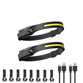 Bright Light; LED Headlamp Flashlight Rechargeable Waterproof Headlight With Induction For Outdoor Sports Camping Cycling Hiking Fishing; 8 hooks (quantity: 1 pc)
