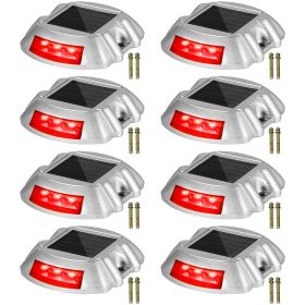 Vevor Driveway Lights, 8-Pack Solar Driveway Lights with Switch Button, Solar Deck Lights Waterproof (quantity: 8 Pieces, Color: Red)
